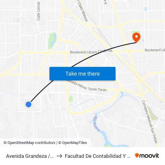 Avenida Grandeza / Tenacidad to Facultad De Contabilidad Y Administracion map