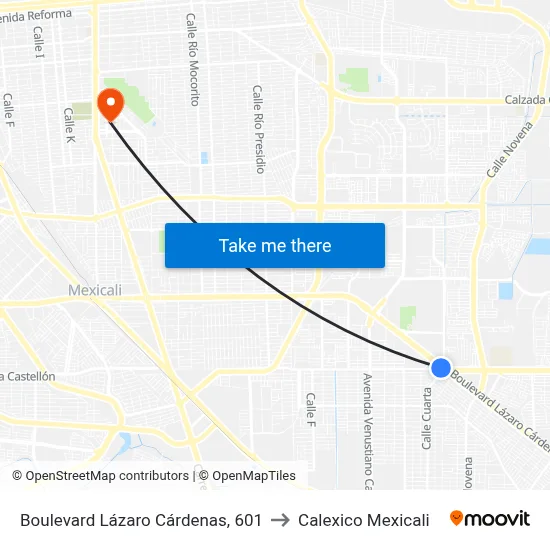 Boulevard Lázaro Cárdenas, 601 to Calexico Mexicali map