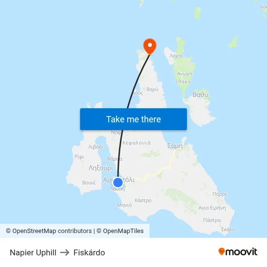 Napier Uphill to Fiskardo map