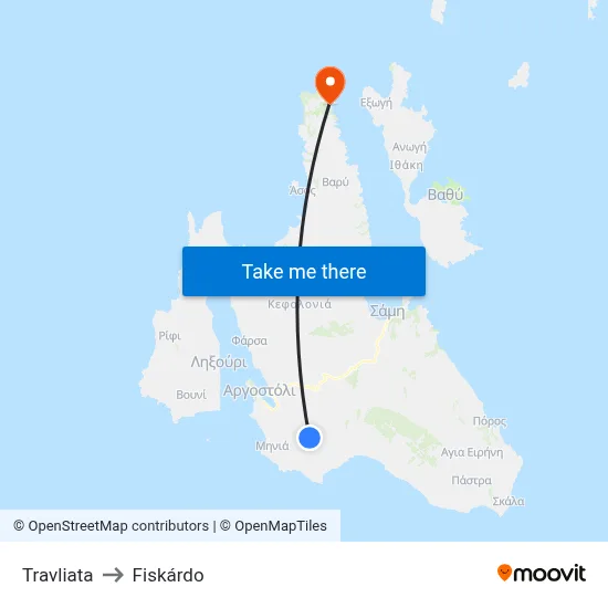 Travliata to Fiskardo map