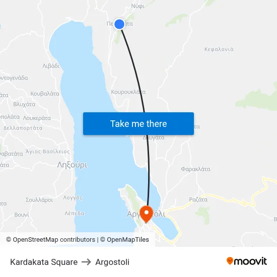 Kardakata Square to Argostoli map
