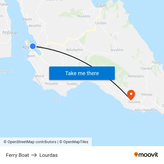 Ferry Boat to Lourdas map