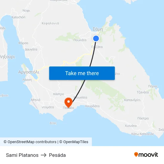Sami Platanos to Pesada map