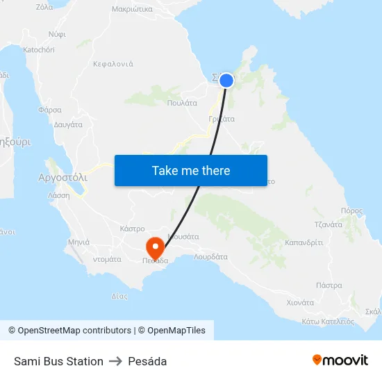 Sami Bus Station to Pesada map