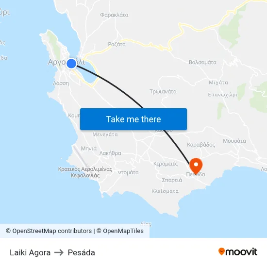 Laiki Market to Pesada map