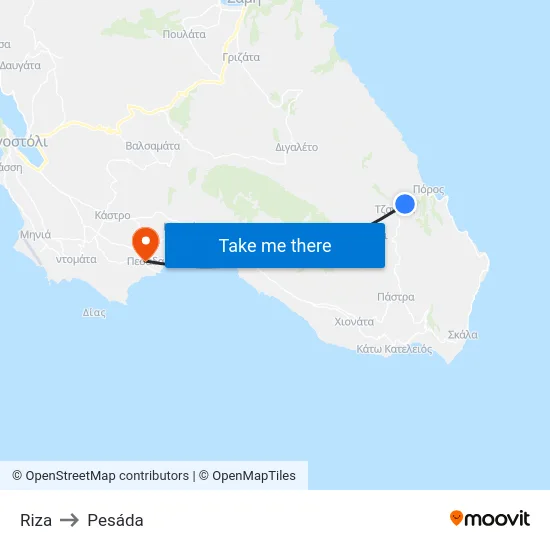 Riza to Pesada map