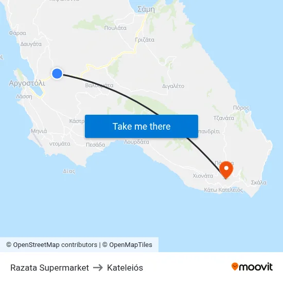 Razata Supermarket to Kateleiós map