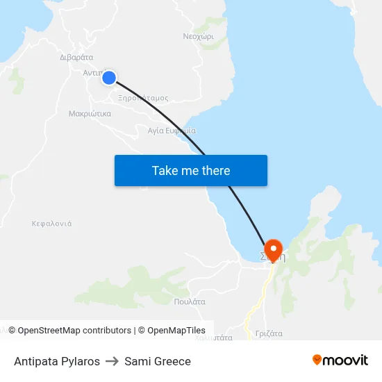 Antipata Pylaros to Sami Greece map