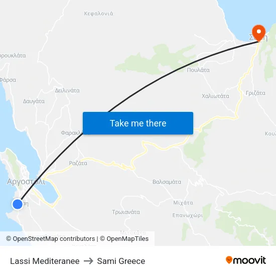 Lassi Mediteranee to Sami Greece map