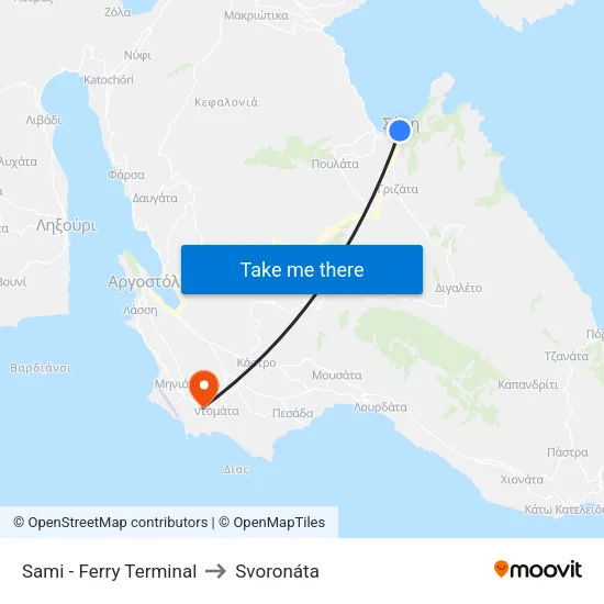 Sami - Ferry Terminal to Svoronáta map