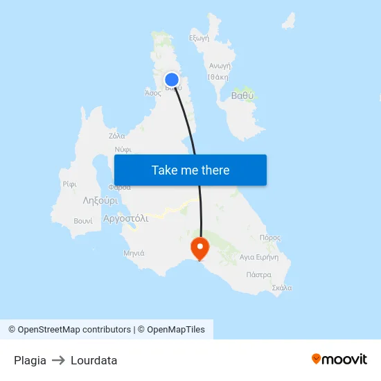 Plagia to Lourdata map