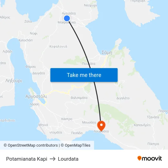 Potamianata Kapi to Lourdata map