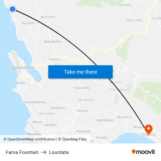 Farsa Fountain to Lourdata map