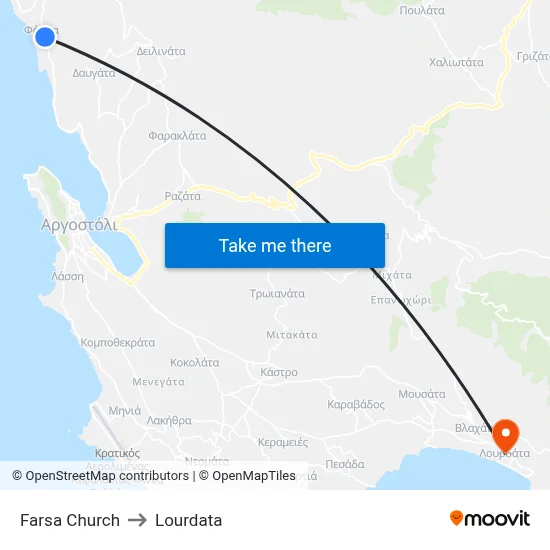 Farsa Church to Lourdata map