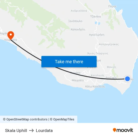 Skala Uphill to Lourdata map