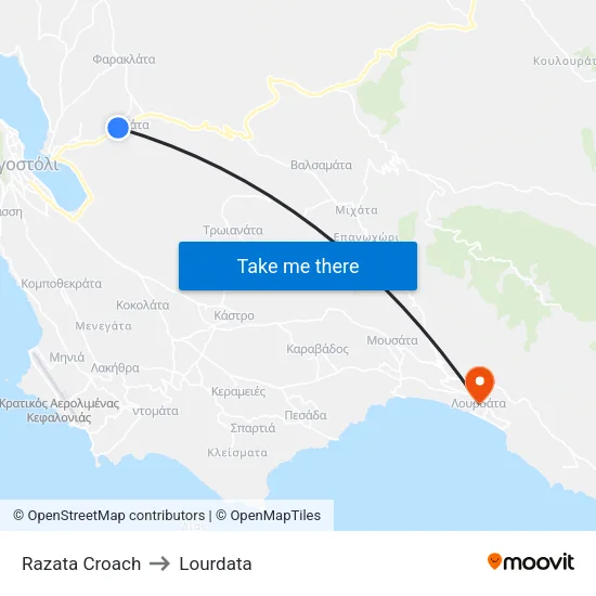 Razata Croach to Lourdata map