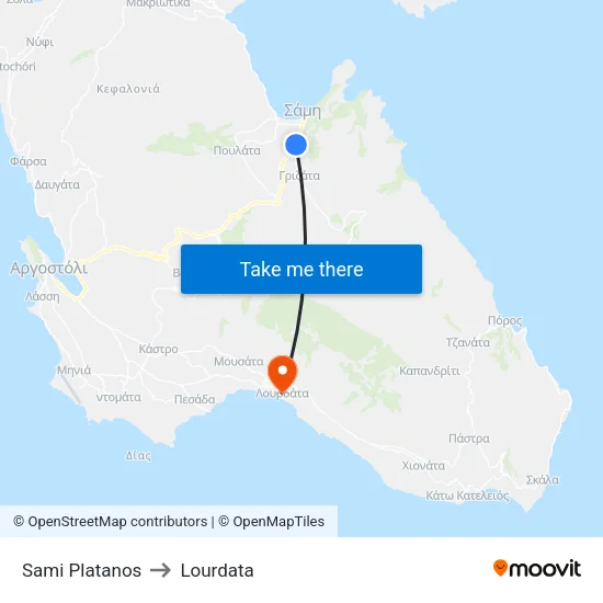 Sami Platanos to Lourdata map