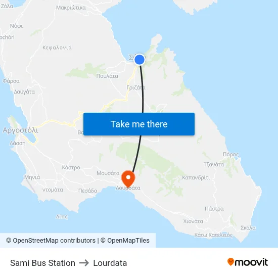 Sami Bus Station to Lourdata map