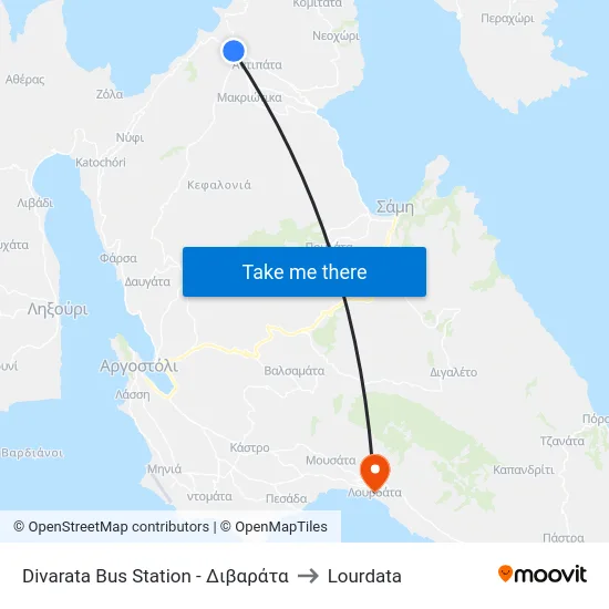 Divarata Bus Station to Lourdata map