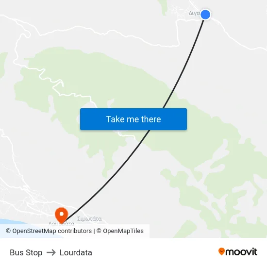 Bus Stop to Lourdata map