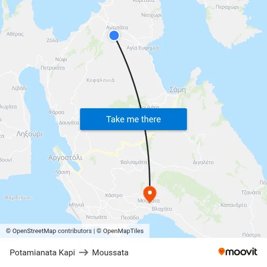 Potamianata Kapi to Moussata map