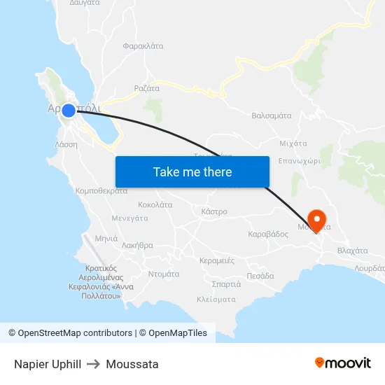 Napier Uphill to Moussata map