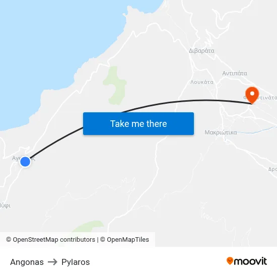 Angonas to Pylaros map