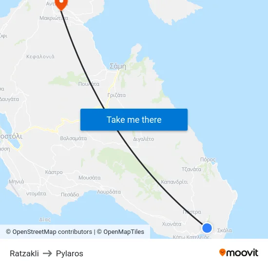 Ratzakli to Pylaros map