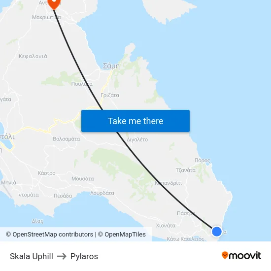 Skala Uphill to Pylaros map