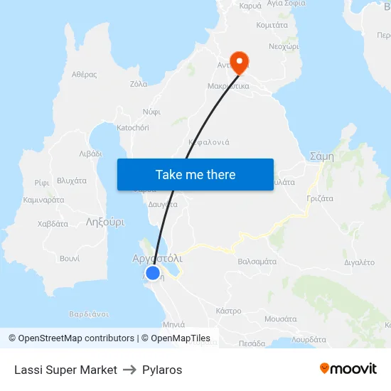Lassi Super Market to Pylaros map