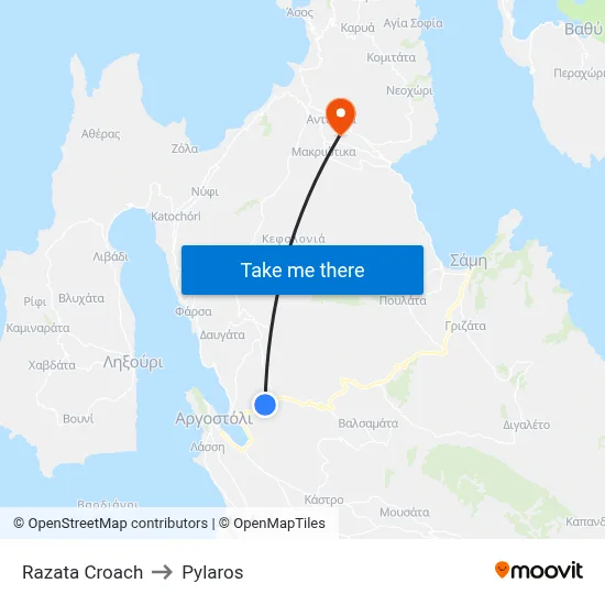 Razata Junction to Pylaros map
