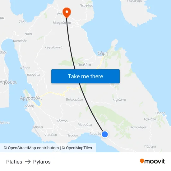 Platies to Pylaros map