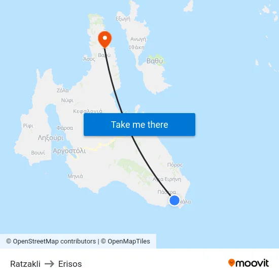 Ratzakli to Erisos map