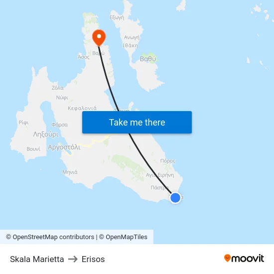 Skala Marietta to Erisos map