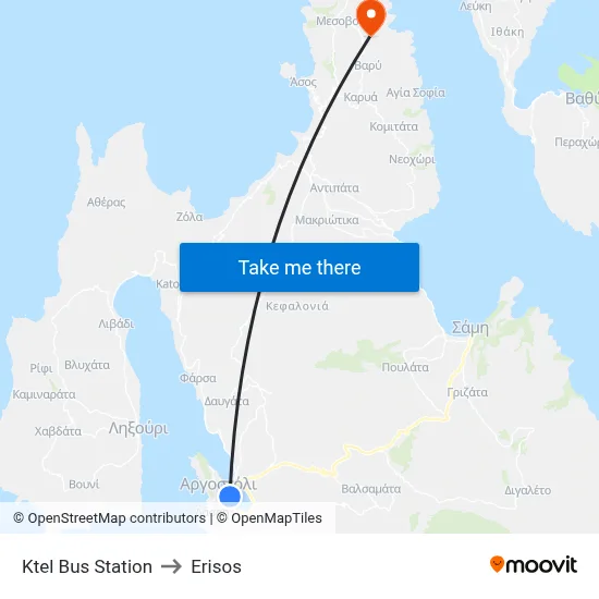 Ktel Bus Station to Erisos map