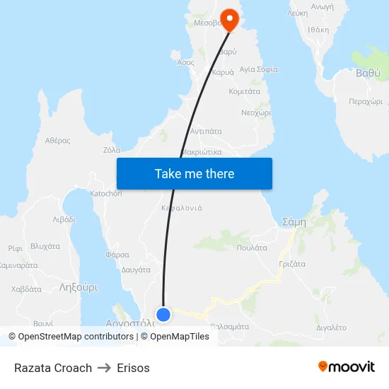 Razata Junction to Erisos map