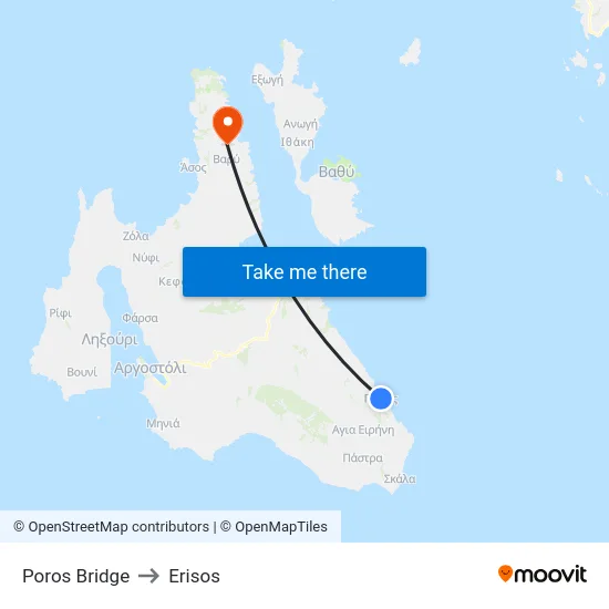 Poros Bridge to Erisos map