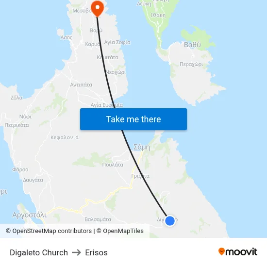 Digaleto Church to Erisos map