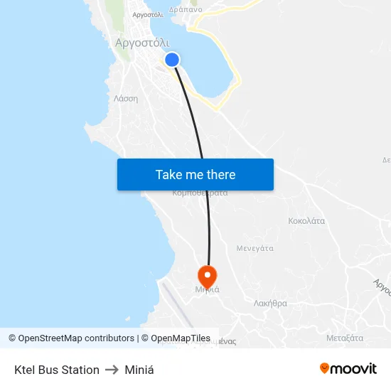 Ktel Bus Station to Minia map