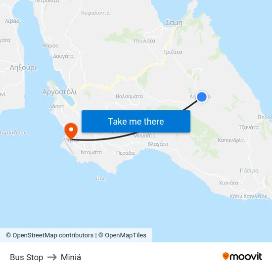 Bus Stop to Minia map