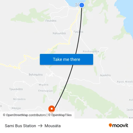 Sami Bus Station to Mousáta map