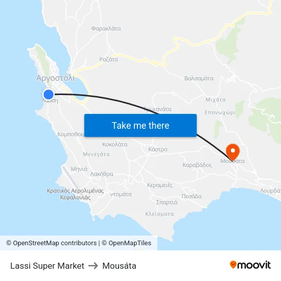 Lassi Super Market to Mousáta map