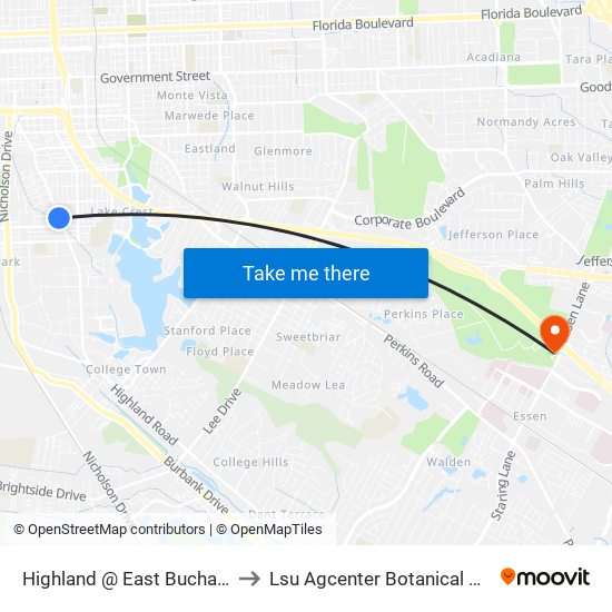 Highland @ East Buchanan - N to Lsu Agcenter Botanical Gardens map