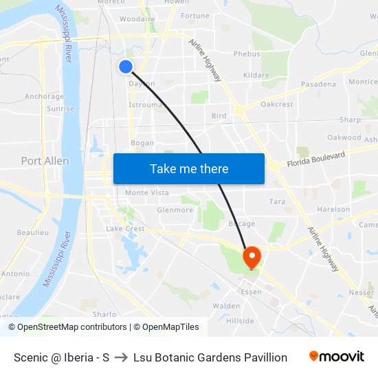 Scenic @ Iberia - S to Lsu Botanic Gardens Pavillion map