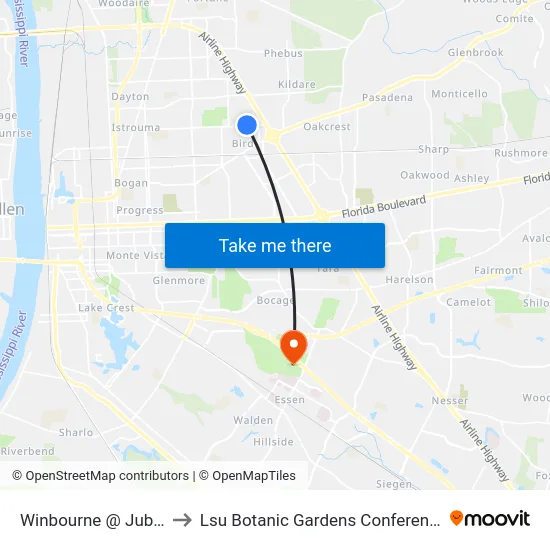 Winbourne @ Juban - W to Lsu Botanic Gardens Conference Center map
