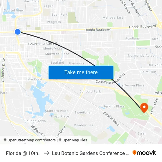 Florida @ 10th - W to Lsu Botanic Gardens Conference Center map