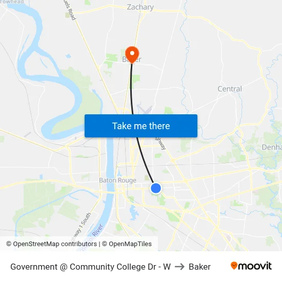 Government @ Community College Dr - W to Baker map