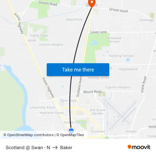 Scotland @ Swan - N to Baker map