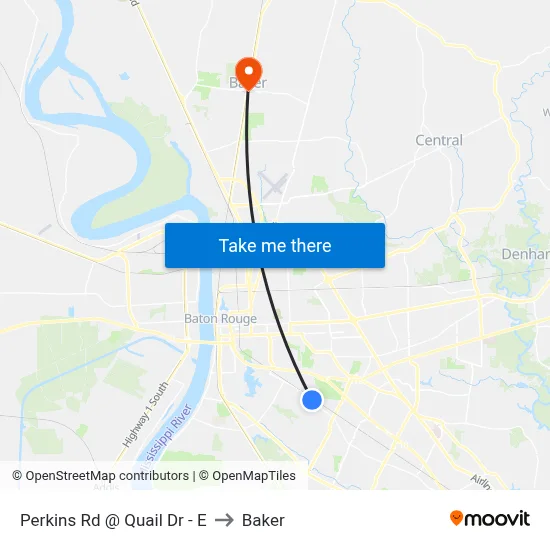 Perkins Rd @ Quail Dr - E to Baker map
