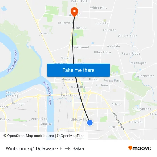 Winbourne @ Delaware - E to Baker map